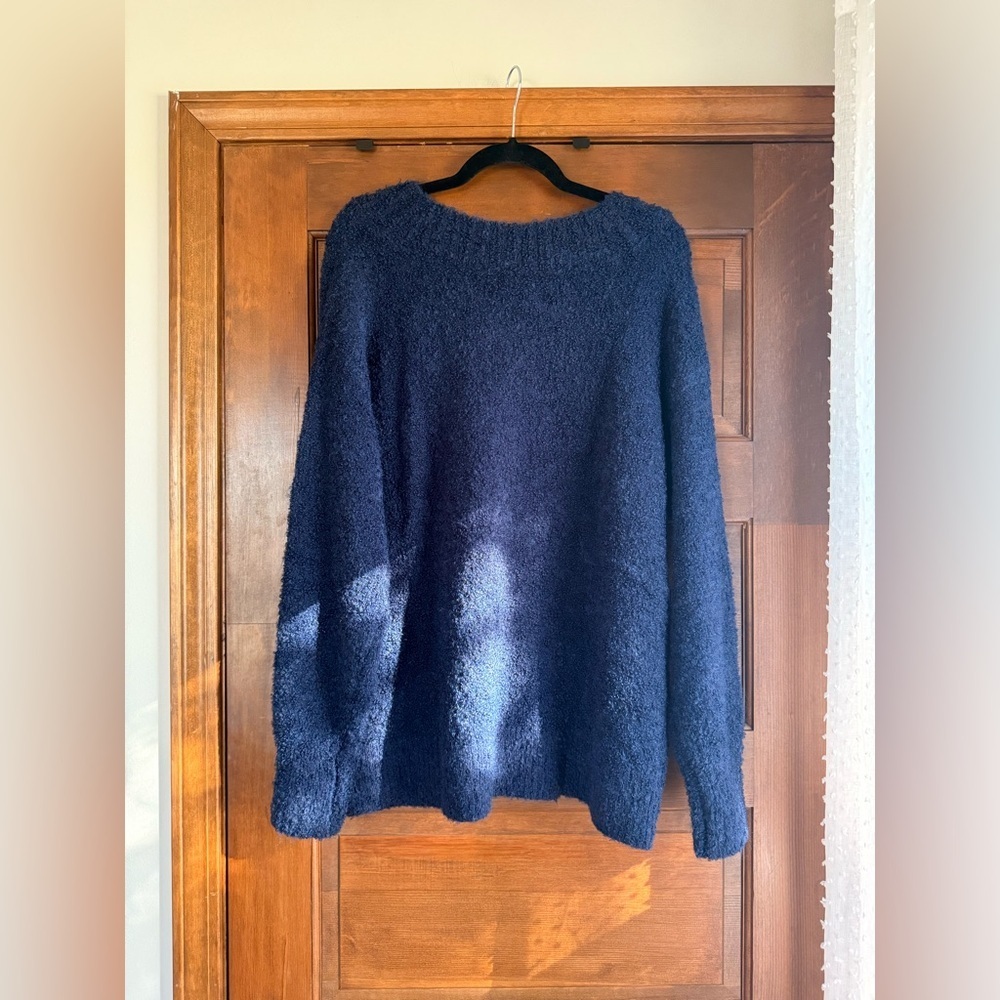 Aerie Teddy Boucle Sweater in Navy 🦋 - Picture 5 of 5